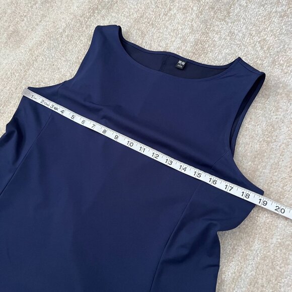 Uniqlo Airism Blue Sleeveless Dress With Pockets L - Picture 7 of 11